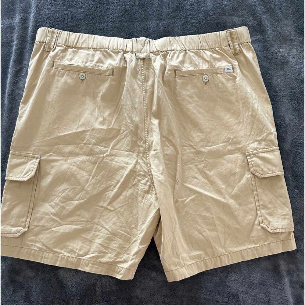 Mens Tommy Bahama  Khaki Cargo Shorts With Elastic Waist & Pockets Size XXL - Picture 3 of 11